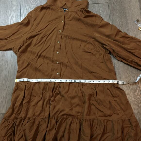 NWT CCX by City Chic Brown Button swing Tunic Dress Plus size 16 - Picture 5 of 8